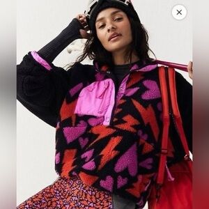 Free People Printed Rocky Ridge Fleece Pullover